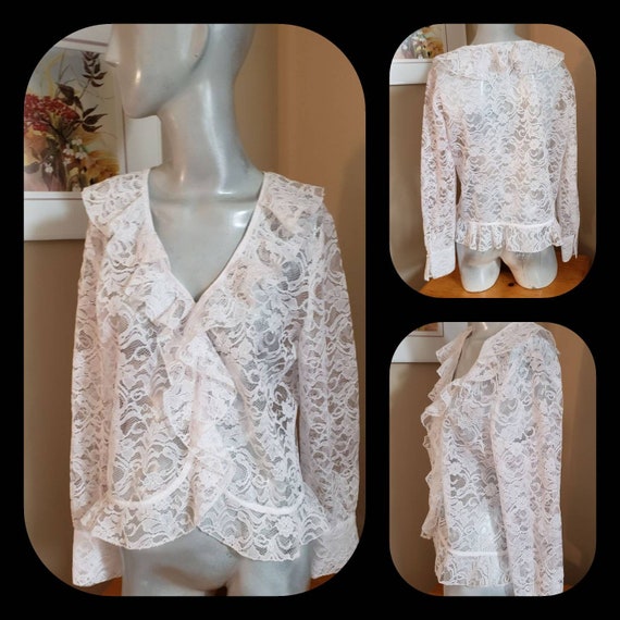 Victorian lace ruffle blouse