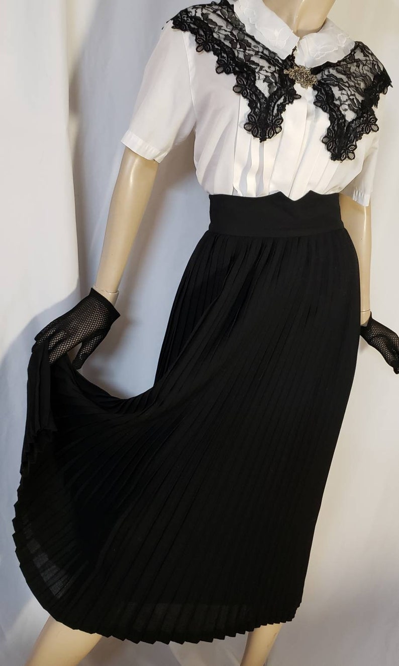 Maxi Black Accordion Pleated Skirt image 3