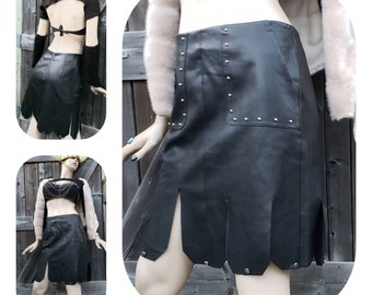 Women's Warrior Gladiator Roman  Faux Leather Skirt