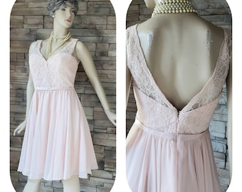 Light Pink  Chiffon Dress , Mother of Bride , Special Occasion Clothing