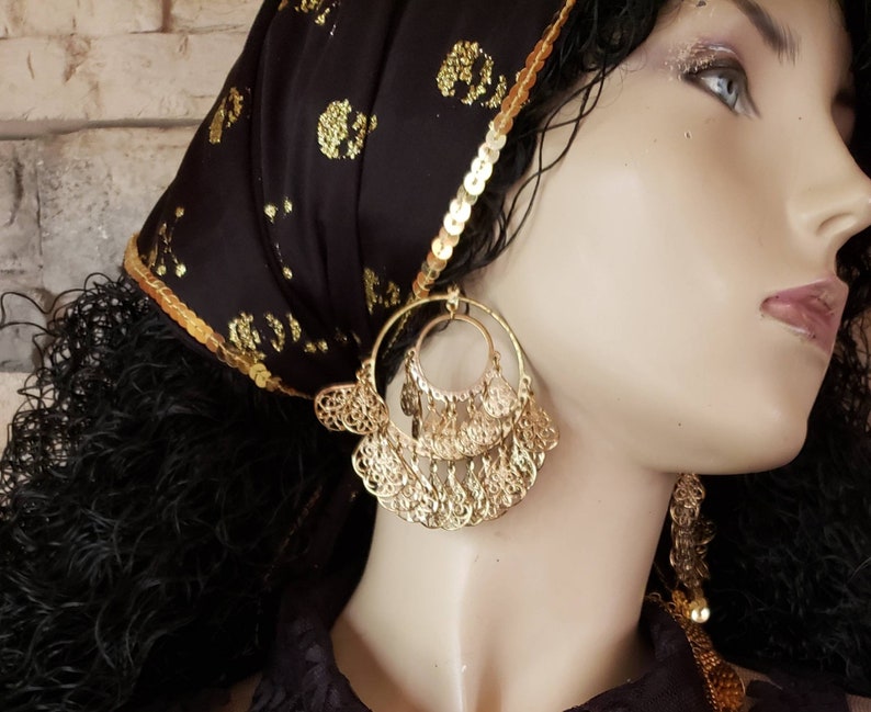 Pirate Gypsy Chandelier Earrings Costume Accessories