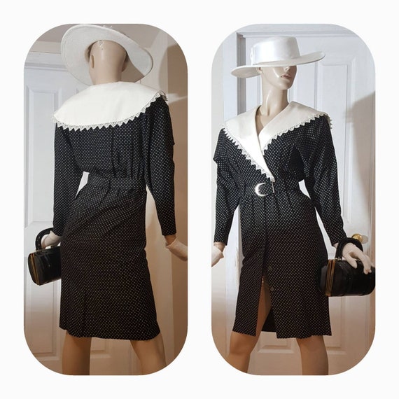 Retro Polka Dot Button Up Dress