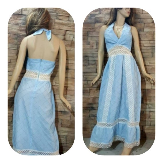 Blue Maxi halter dress