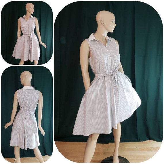 Striped Cotton Rockabilly Circle Dress