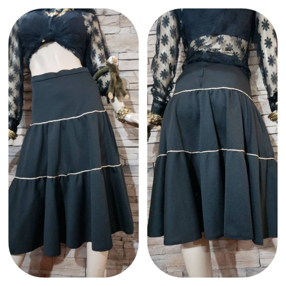 Tiered Black Pirate Gypsy Skirt