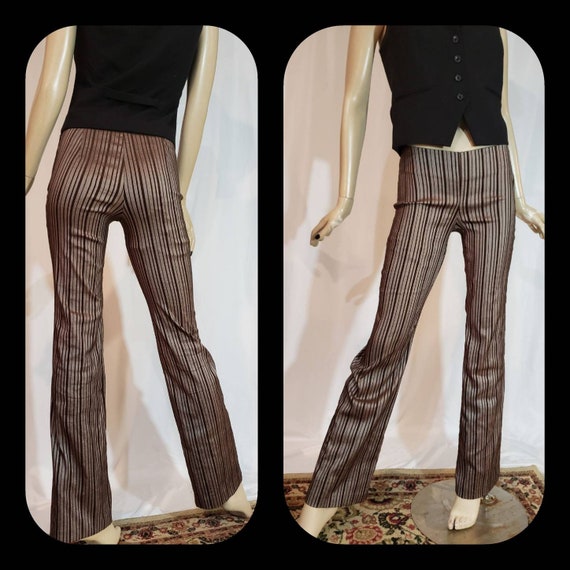 Brown striped steampunk pants
