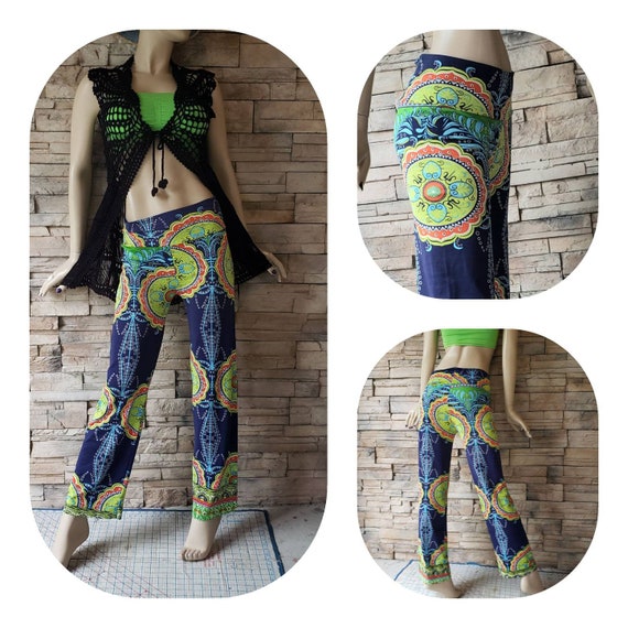 Psychedelic print festival pants