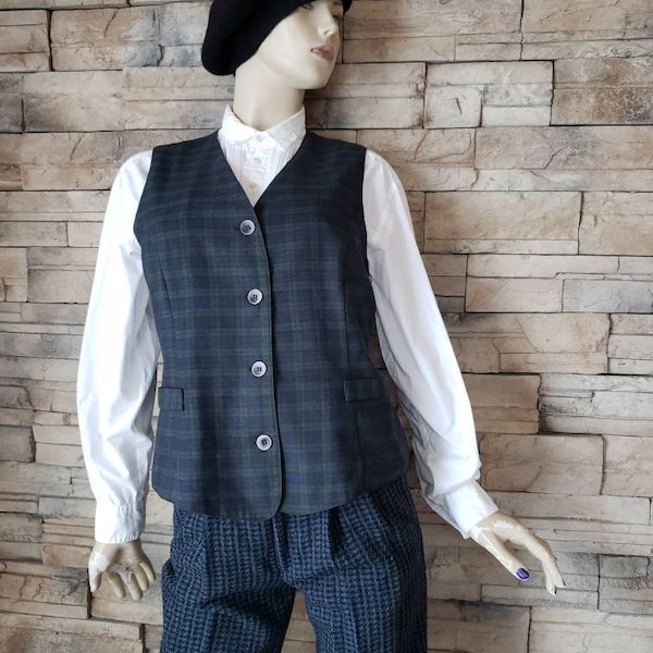 Vintage Checkered Tartan Waistcoat