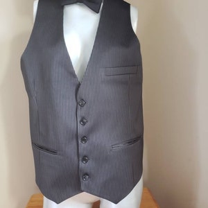 Pinstripe Formal Vest Gentlemen Waistcoat Size M image 2