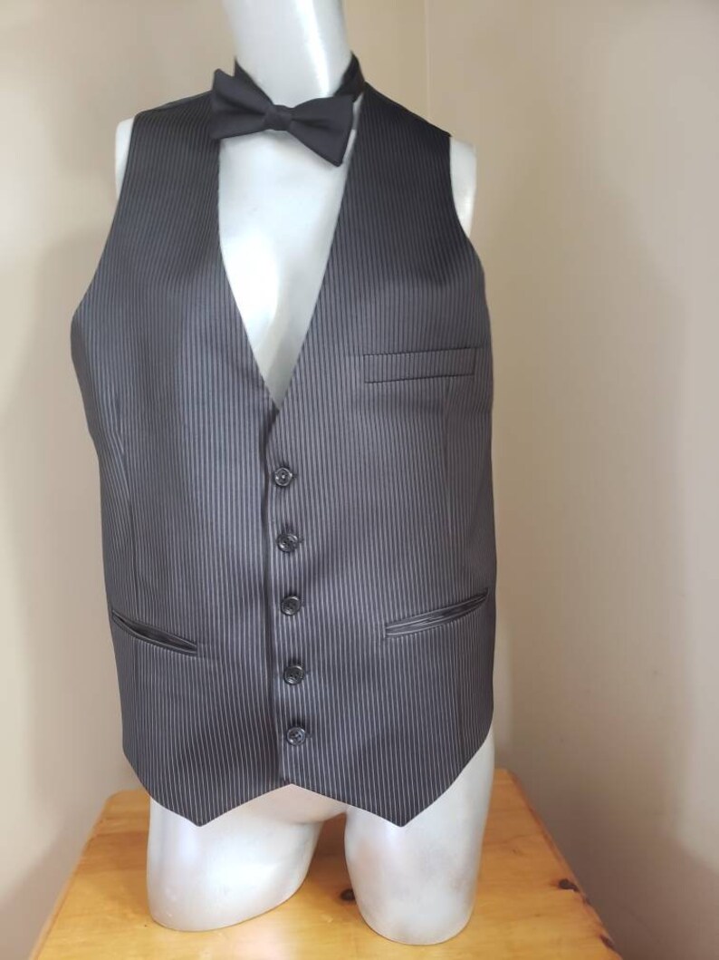 Pinstripe Formal Vest Gentlemen Waistcoat Size M image 2