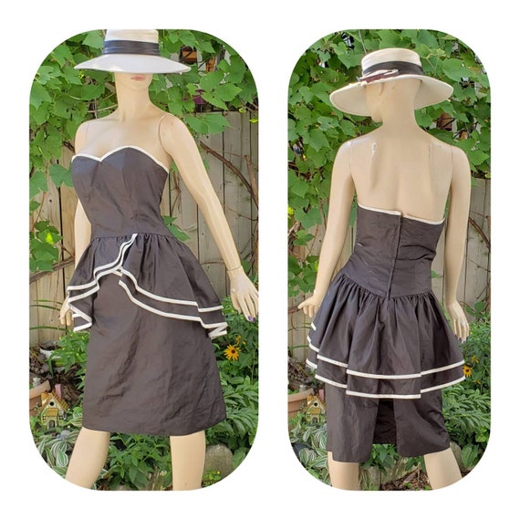 Strapless peplum dress