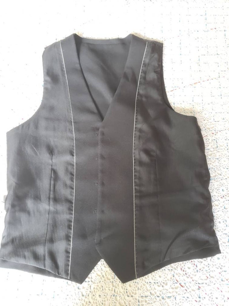 Pinstripe Formal Vest Gentlemen Waistcoat Size M image 10