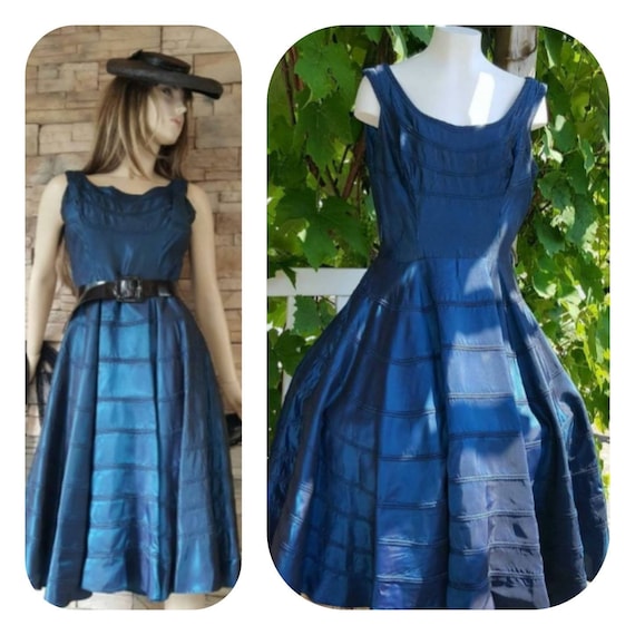 Blue Rockabilly 50s Dress