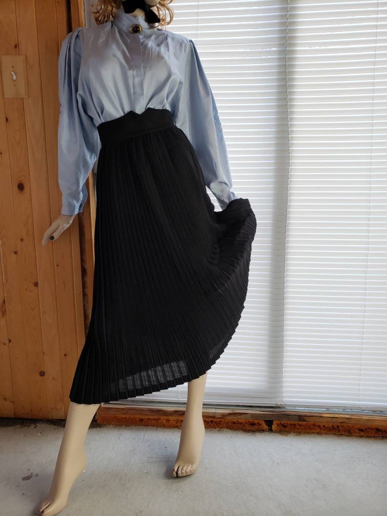 Maxi Black Accordion Pleated Skirt image 10