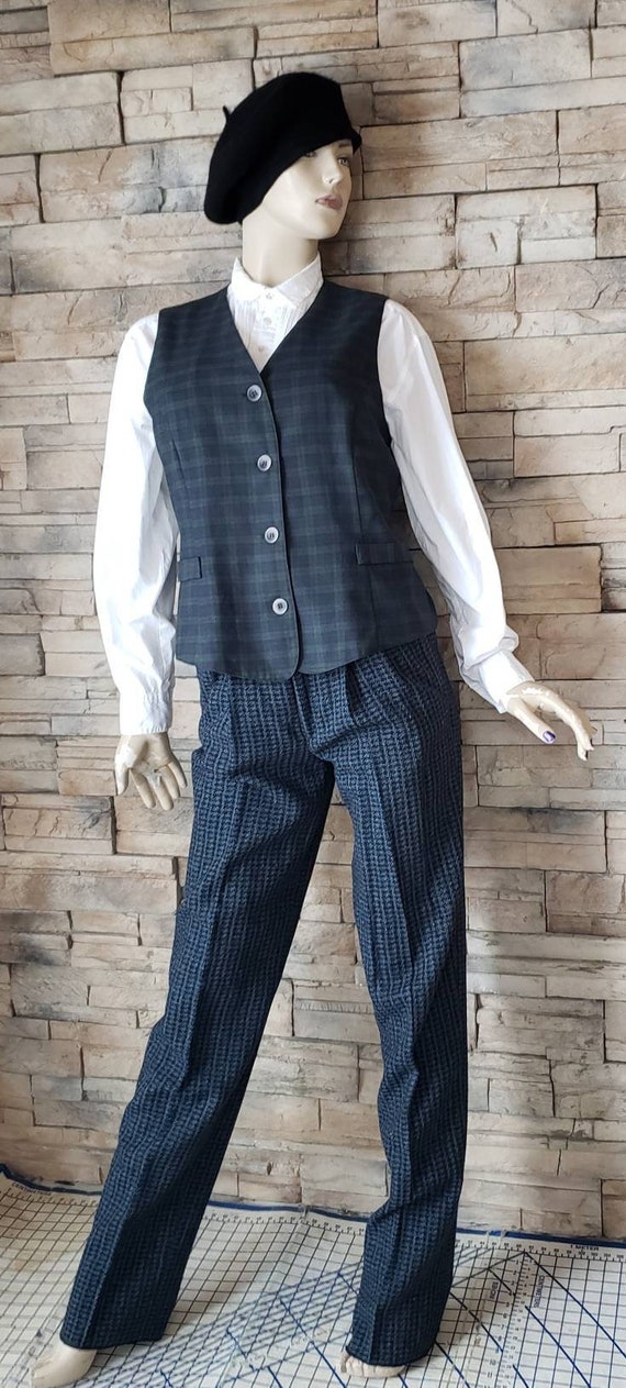 Vintage Checkered Tartan Waistcoat - image 2