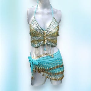 Belly Dance Costume Set Bead Embellished Dance Wear