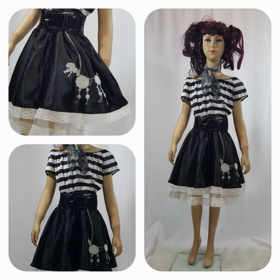 Gothic skeleton poodle costume