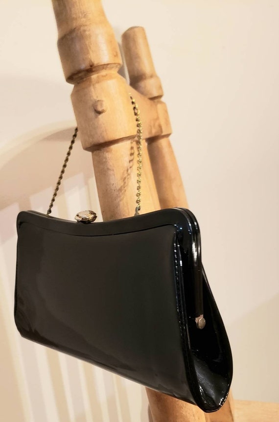 Black patent leather purse