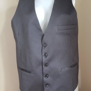 Pinstripe Formal Vest Gentlemen Waistcoat Size M image 9