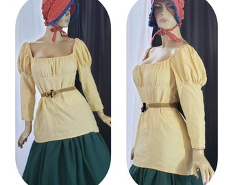 Linen Peasant Blouse Cottagecore Historical Cosplay