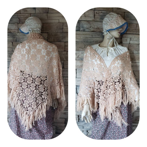 Beige Crochet Pilgrim Wrap