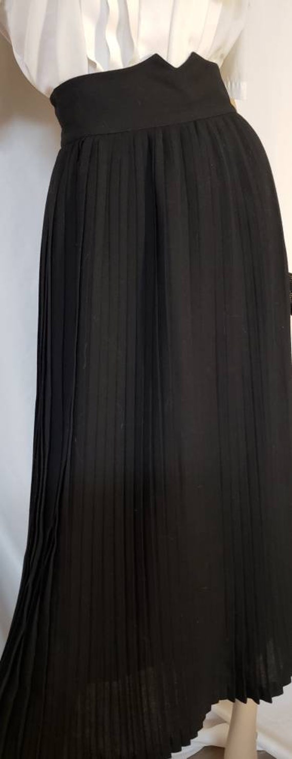 Maxi Black Accordion Pleated Skirt - image 6