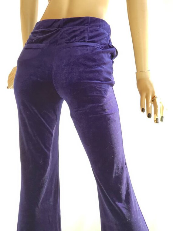 Purple Velvet Bell Bottoms Pants