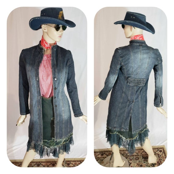 Denim duster coat/western cosplay