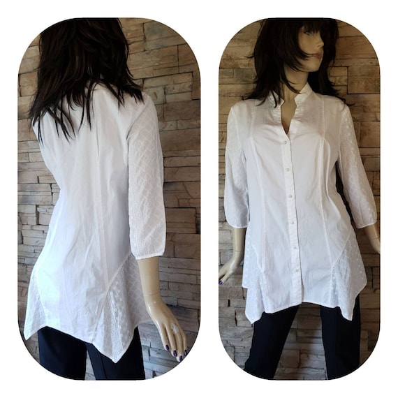 Long white cotton blouse