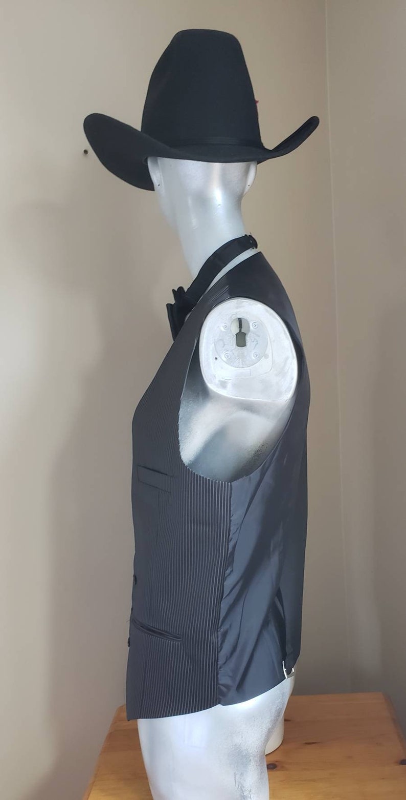 Pinstripe Formal Vest Gentlemen Waistcoat Size M image 7