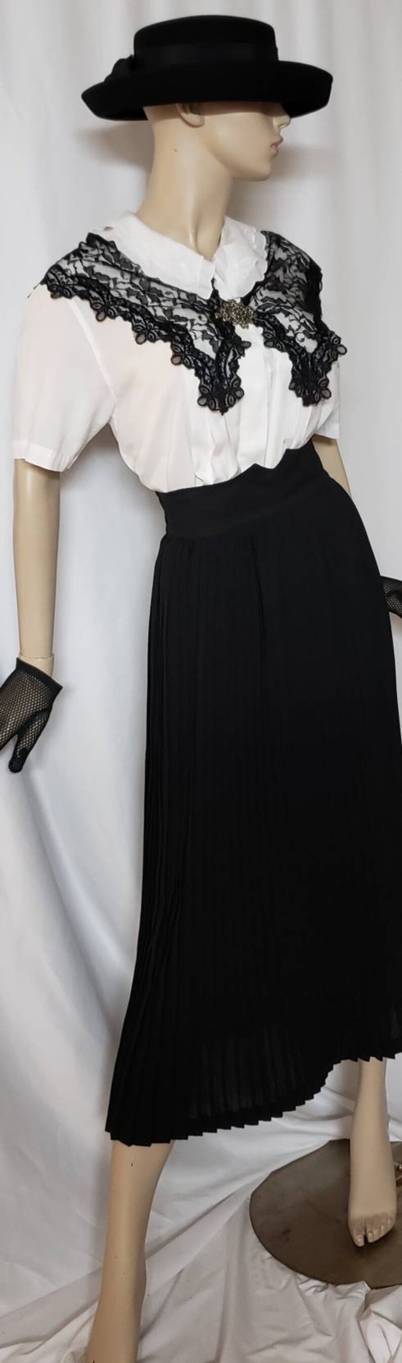 Maxi Black Accordion Pleated Skirt image 9