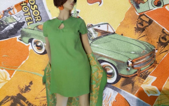 Green Mod mini Dress Coat set