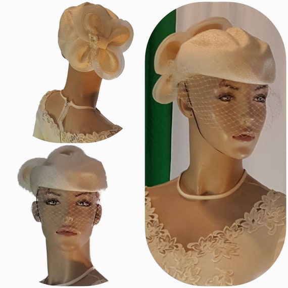 Ivory fascinator derby hat