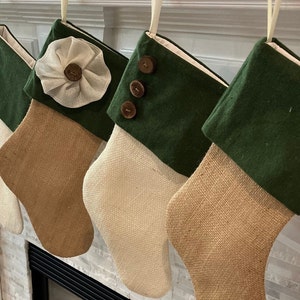 Green Burlap Stocking