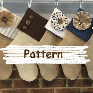 Christmas Stocking Pattern - DIY Stocking - Burlap Stocking - DIY Christmas - Sew a Stocking - Handmade Christmas