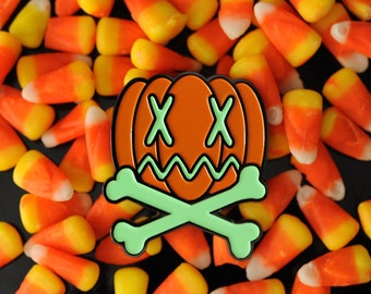 Halloween Pumpkin Pin LARGE 2.5” double post