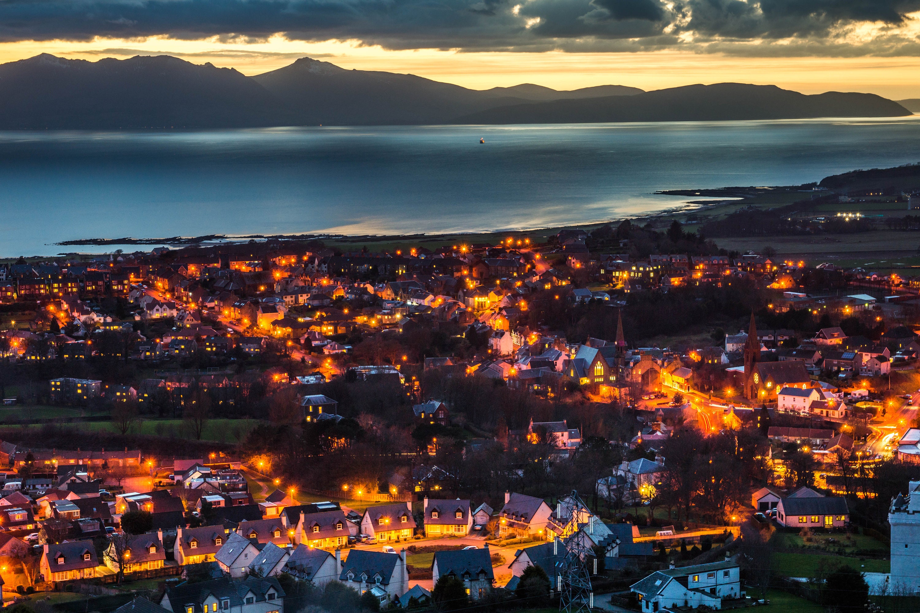 West Kilbride at Night Canvas Print Scotland Available Etsy