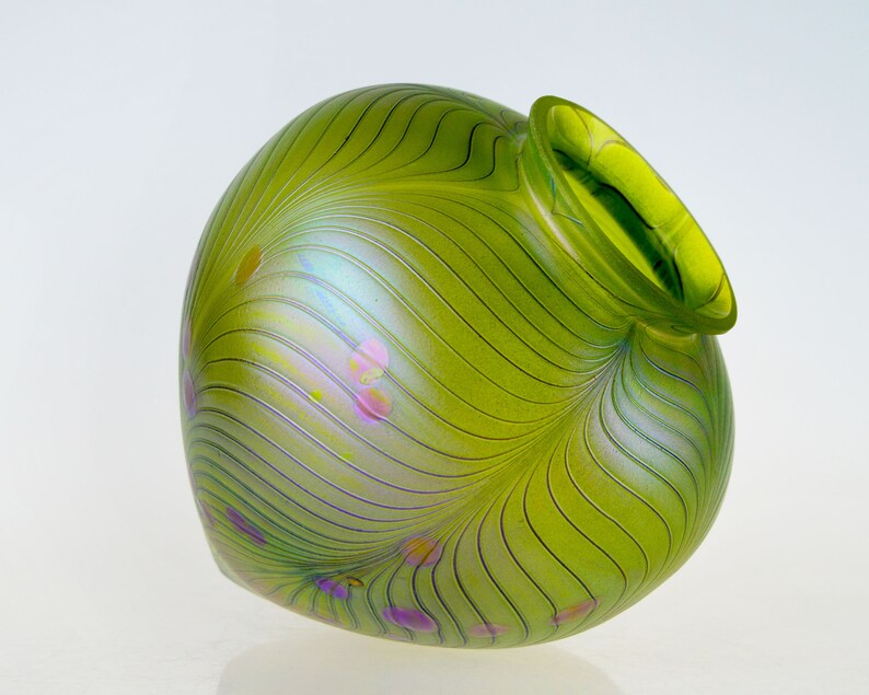 3 25 Replacement Glass Lamp Shade Hand Blown Bullet Art Nouveau Green Style