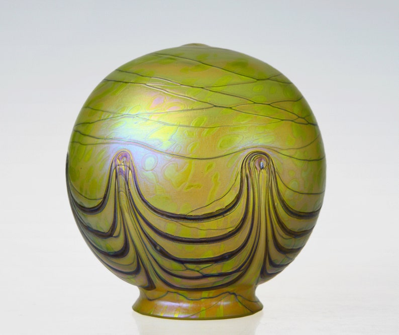 6 With 3 25 Fitter Globe Hand Blown Glass Lamp Shade Art Nouveau Replacement Arts Crafts Style Sphere