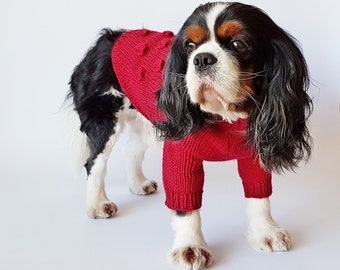 Dog apparel / Hand-knit dog sweater / Warm dog clothes / Dog jacket / Pet clothing /Dog coat / Dog outfits / Dog jumper / Size M