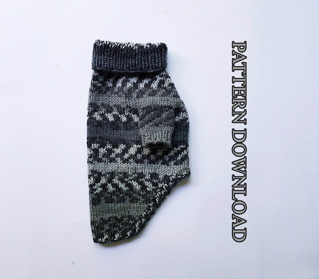 XS Dog Sweater Pattern / Knit Pattern for Dog / Pet Turtleneck Pattern