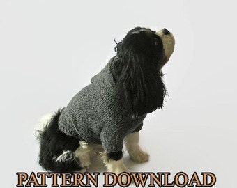 Dog jumper pattern / Dog hoodie / Pattern for dog / Knit dog sweater / Dog coat /  Knitting pattern / Cavalier / PDF pattern / Dog clothes