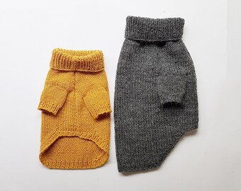 Pull pour chien tricoté à la main / Pull à col roulé pour chien / Veste d'hiver pour chien / Vêtements pour chat / Vêtements pour animal de compagnie / Pull pour chien / Tenues pour chat / Vêtements pour animal de compagnie / Manteau pour chien