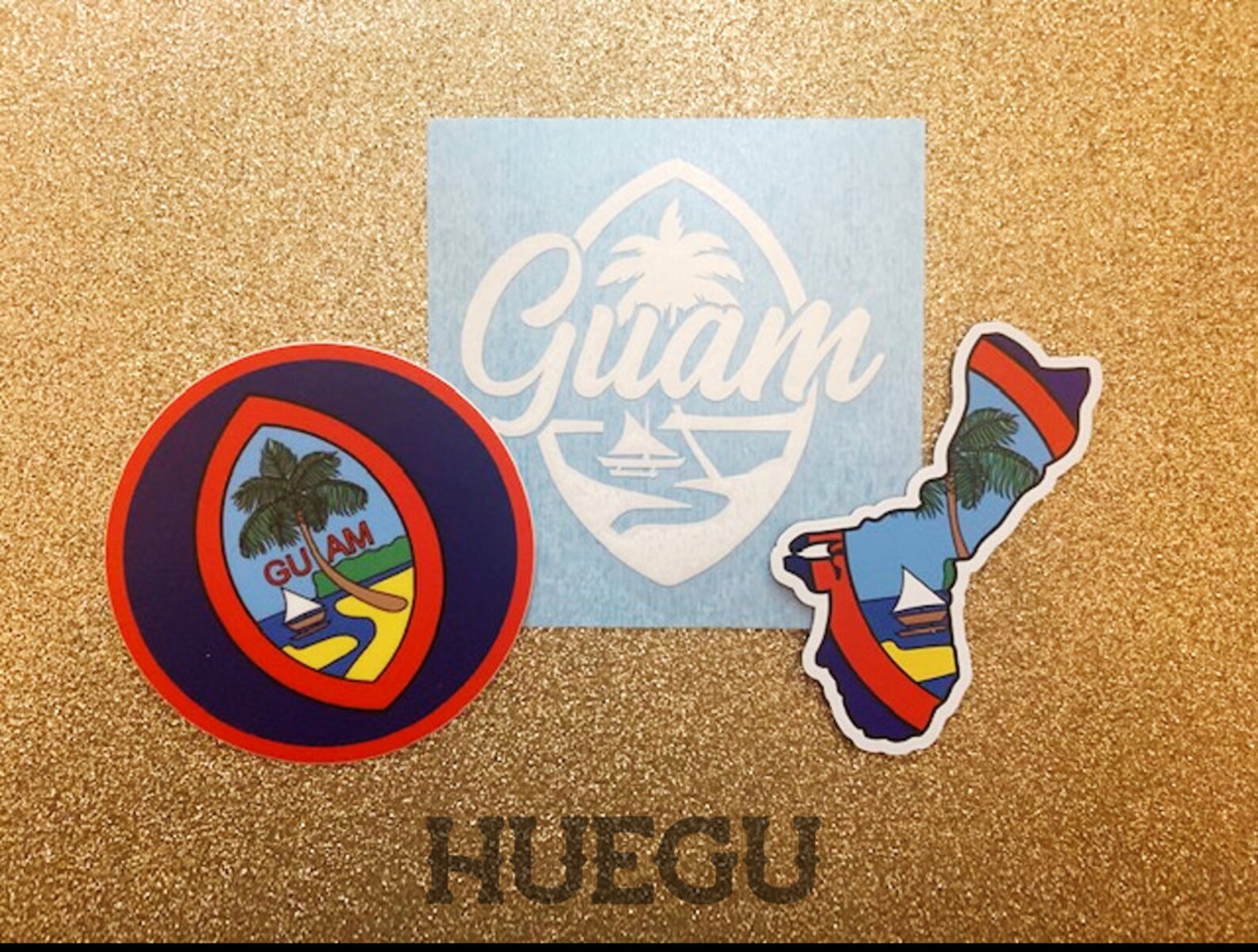 Guam 3 Decal Sticker and set Etsy