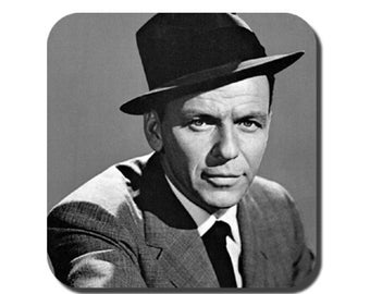 Frank Sinatra coaster: classic icon in black and white - stocking filler, gift for him, gift for her, work colleague