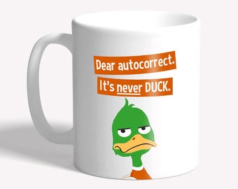 Funny mug: 'dear autocorrect' - original gift idea,  rude mug, adult humour, funny gift for him, funny gift for her, work mug