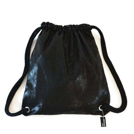 black shiny backpack