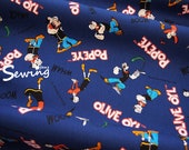 oxford Popeye the sailor man cartoon Anime japan fabric by the 0.5 Yard Navy