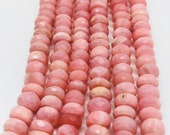 8mm Peruvian Pink Opal faceted Rondelles , Top quality beads , Length 13.5Inch , Pink Opal