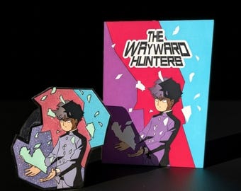 Psychic Boy Anime Inspired Hard Enamel Pin - Glitter Power Aura Hard Enamel Pin - Best Scene Mob